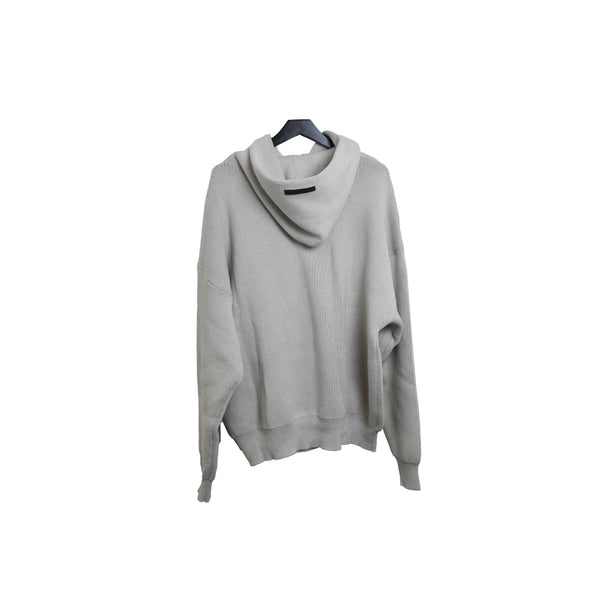 Fear Of God Essentials Knit Pullover Hoodie Light Grey - NOBLEMARS
