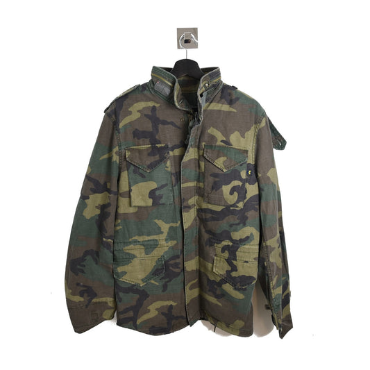 Alpha Industries Camouflage Print Who's Your Daddy Caption Jacket - NOBLEMARS