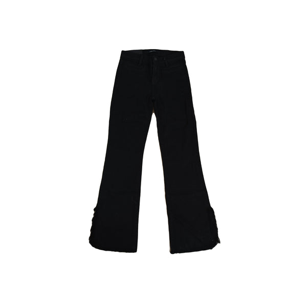 Jbrand Mid Rise Crop Flare Jeans Black - NOBLEMARS