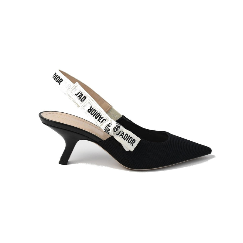 Dior J'adior Slingback Sandals Fabric Ribbon Black - NOBLEMARS