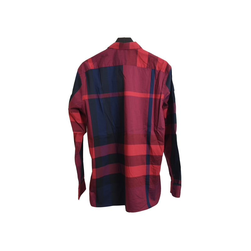 Burberry London England Checker Shirt Bright Red - NOBLEMARS