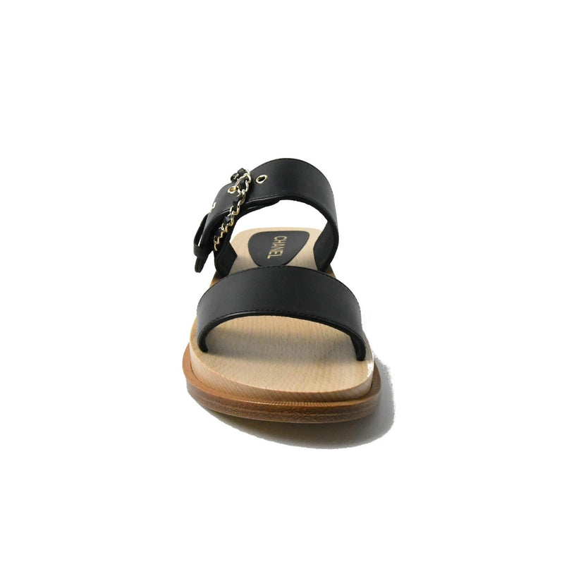 Chanel Mules Calfskin Slippers Black - NOBLEMARS