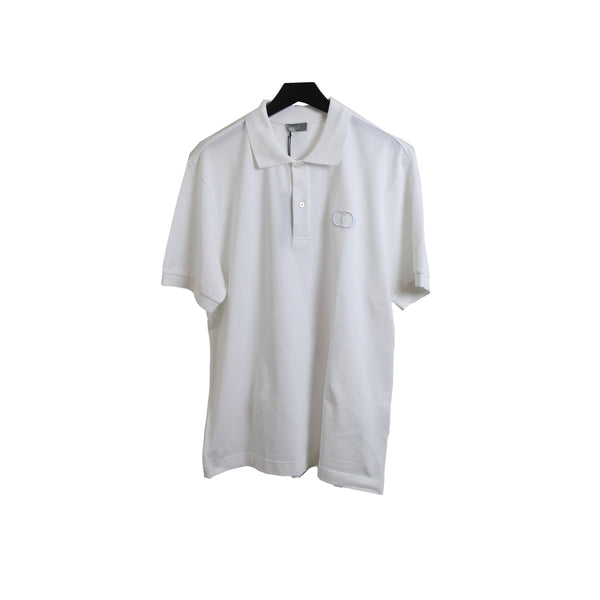 Dior CD Embroidered Logo Polo White - NOBLEMARS