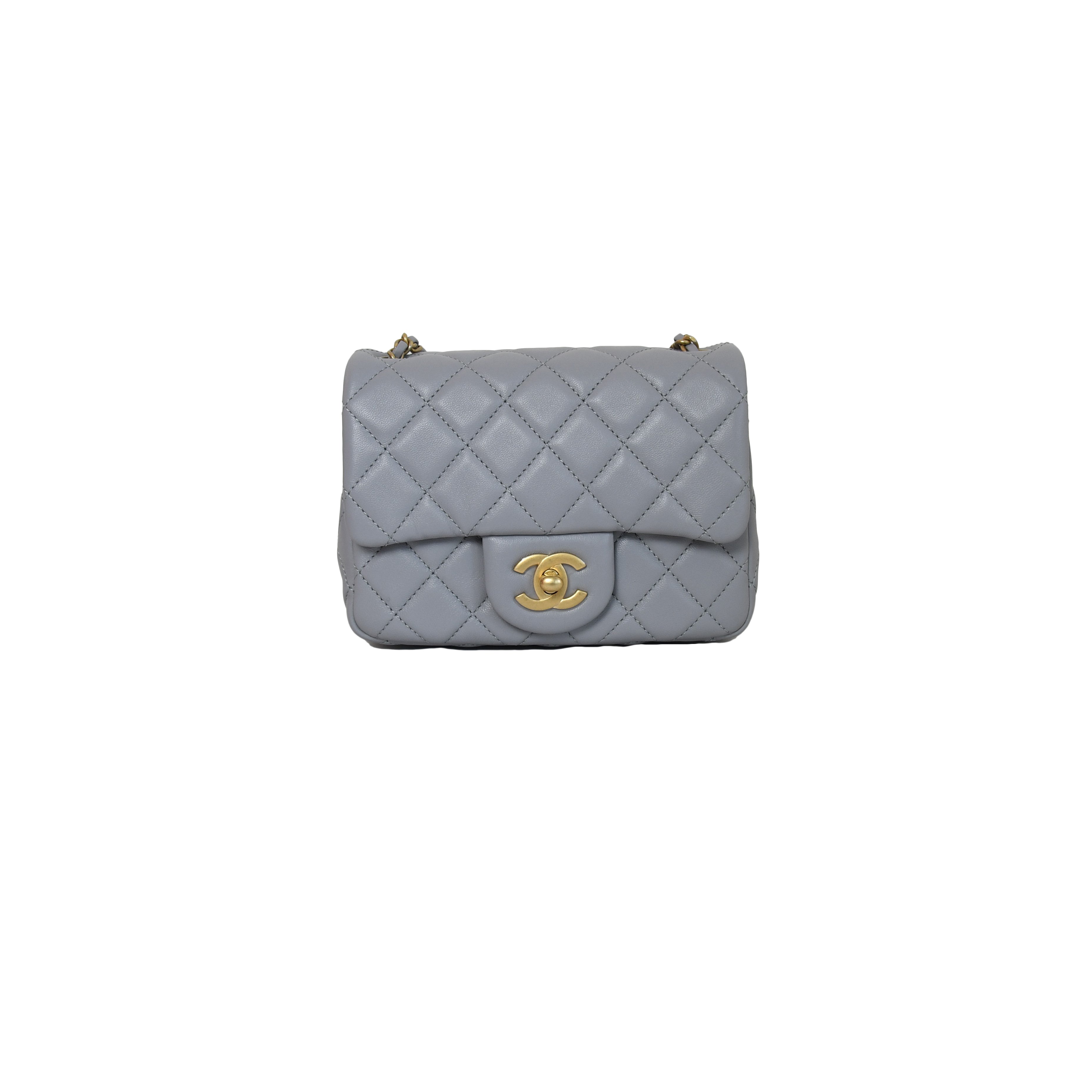 CHANEL 22B Grey Pearl Crush Rectangular Mini Flap *New - Timeless Luxuries