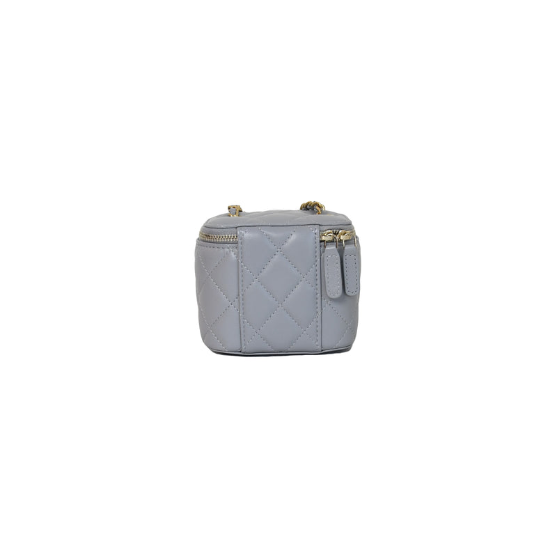 chanel grey vanity case bag