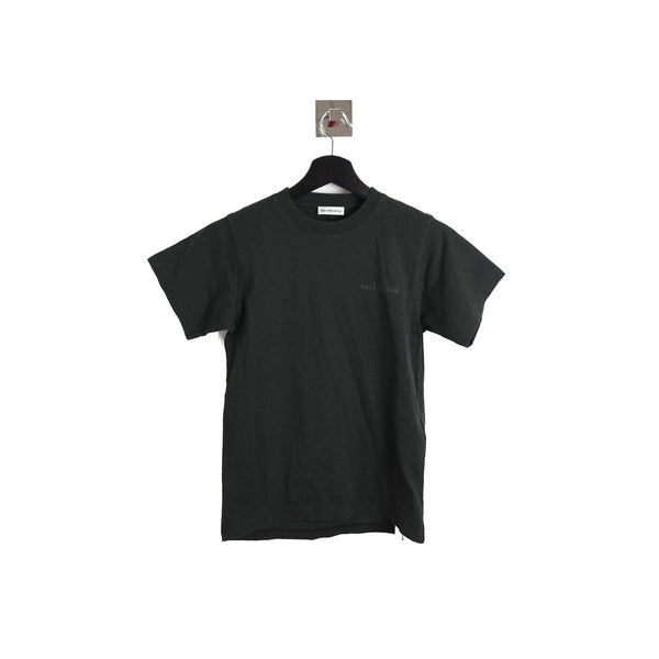Balenciaga Black Stitch Font Tee Shirt Black - NOBLEMARS