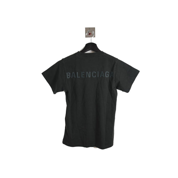 Balenciaga Black Stitch Font Tee Shirt Black - NOBLEMARS