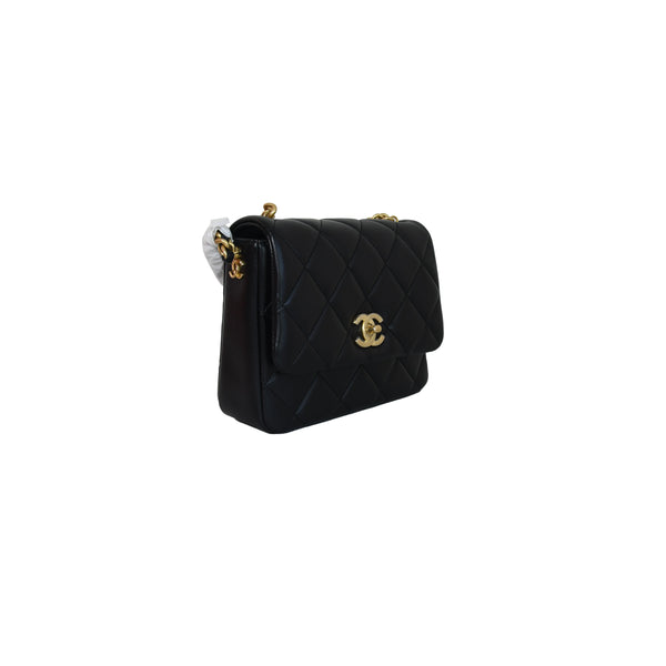Chanel Quilted Square Wallet On Chain Bag Black