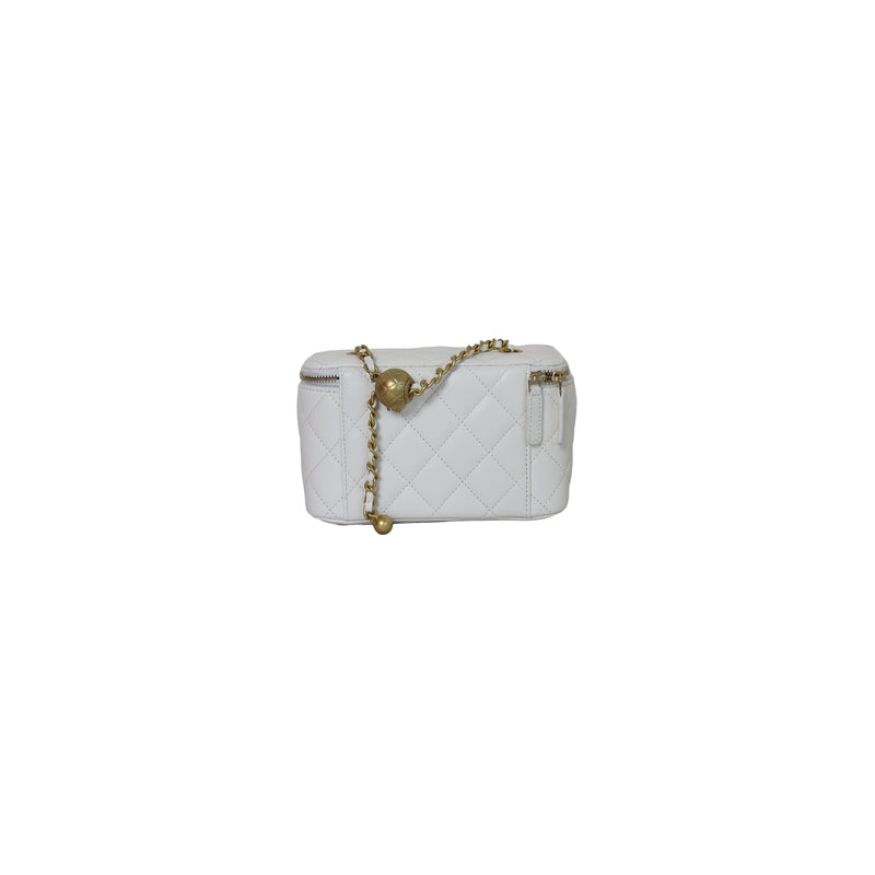 Chanel Small Vanity Bag Pearl Crush White - NOBLEMARS