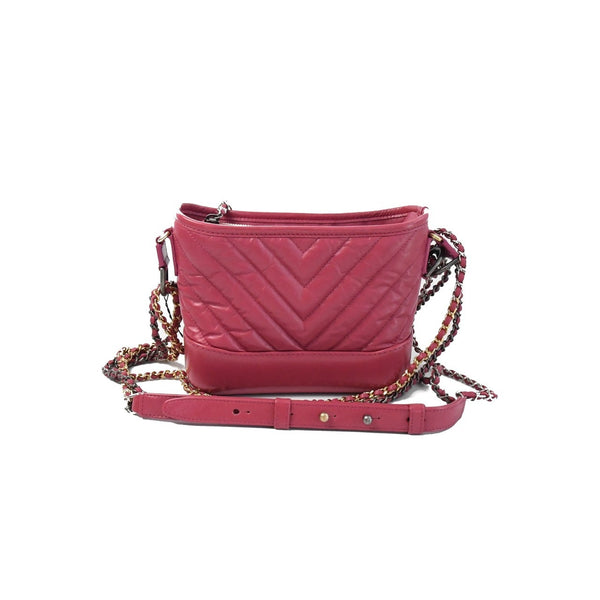 Chanel Small Chevron Gabrielle Peach Pink - NOBLEMARS