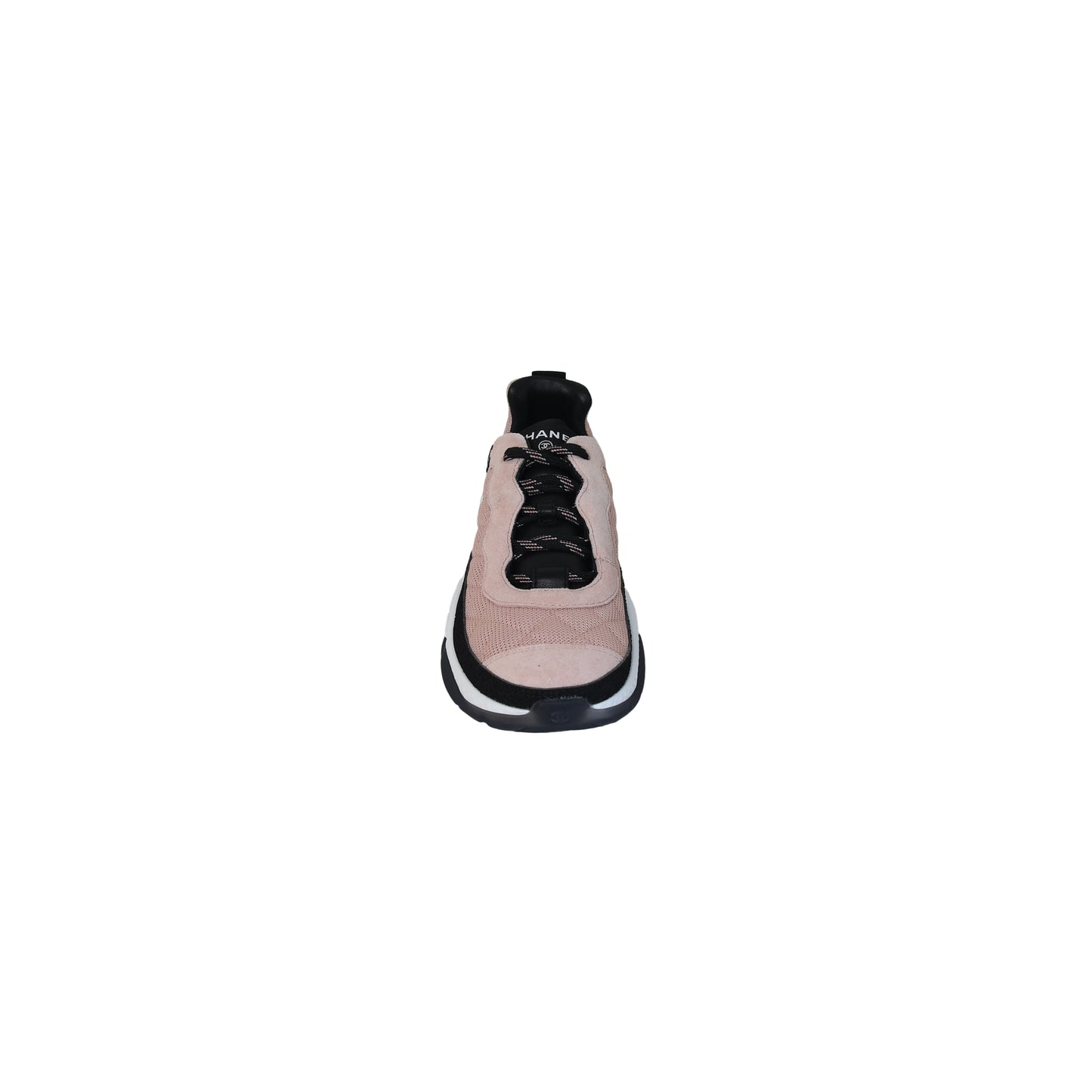 Chanel Fabric & Suede Calfskin Sneakers Pink Beige