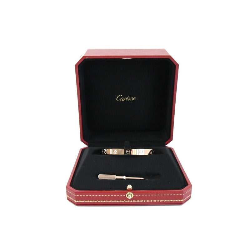 Cartier Pink Gold Love Bracelet 4 Diamonds Size 17 cm - NOBLEMARS