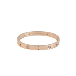 Cartier Pink Gold Love Bracelet 4 Diamonds Size 16 cm - NOBLEMARS