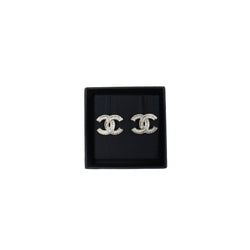 Chanel Crystal CC Logo Earrings