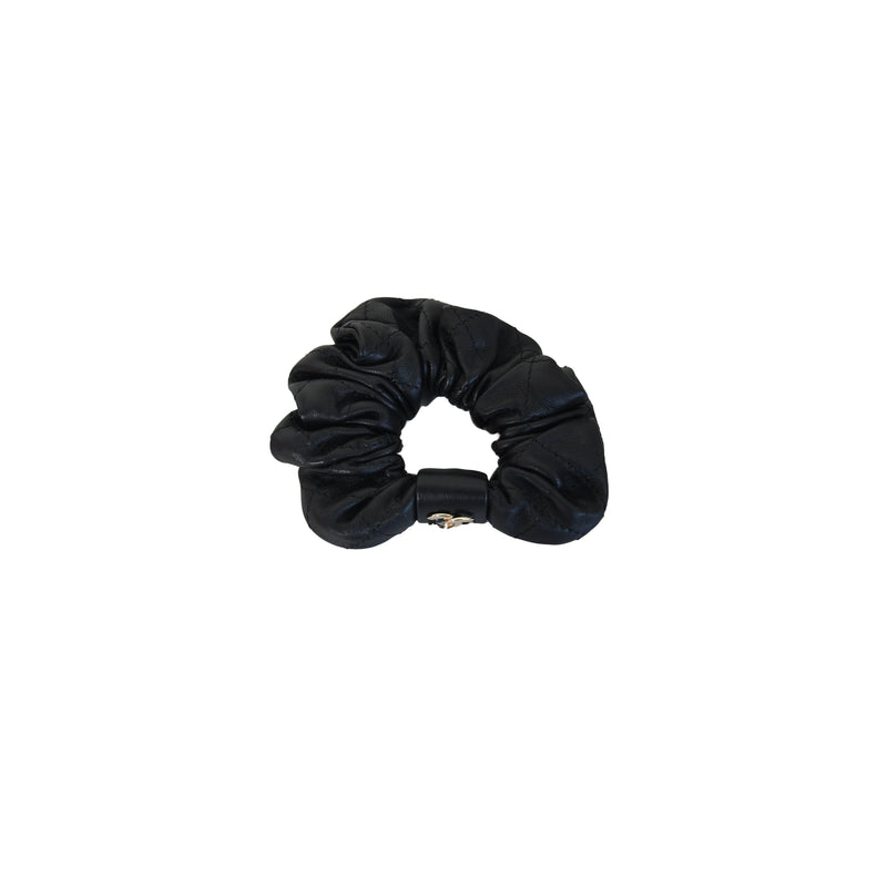 Chanel Quilted Leather Hair Tie Black