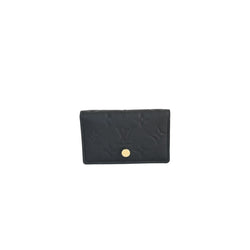 Louis Vuitton Pattern Leather Card Holder Black - NOBLEMARS