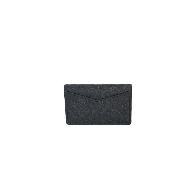 Louis Vuitton Pattern Leather Card Holder Black - NOBLEMARS