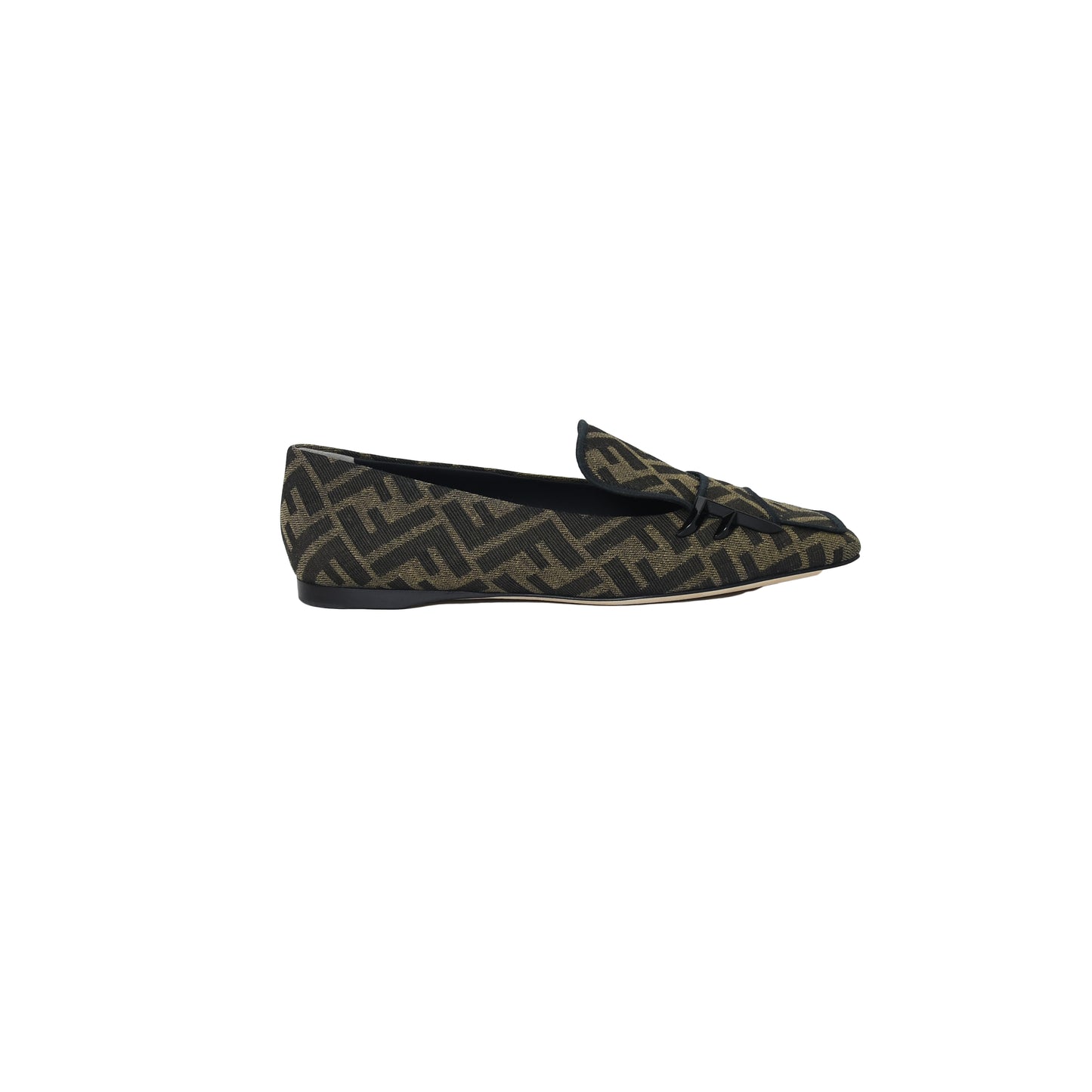 Fendi Fabric With Leather Sole Mocassin Nero