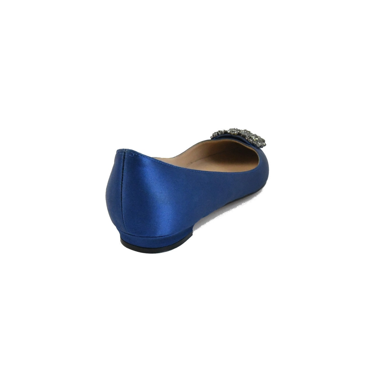 Manolo Blahnik Hangisi Flats Satin Royal Blue - NOBLEMARS