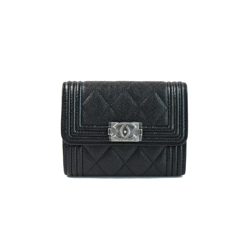 Chanel Black Quilted Caviar Boy Flap Card Holder  myGemma  Item 118844