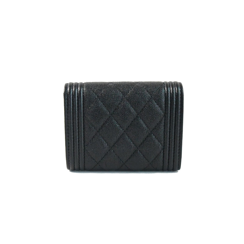 Chanel CC Quilted Caviar Le Boy Card Holder on Chain AP2206 Black Leather  ref943466  Joli Closet