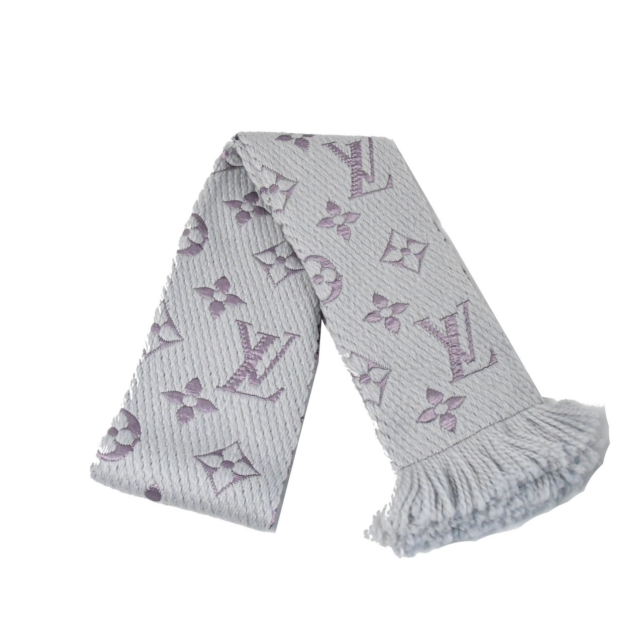 Louis Vuitton Logomania Scarf Gray/Pink 