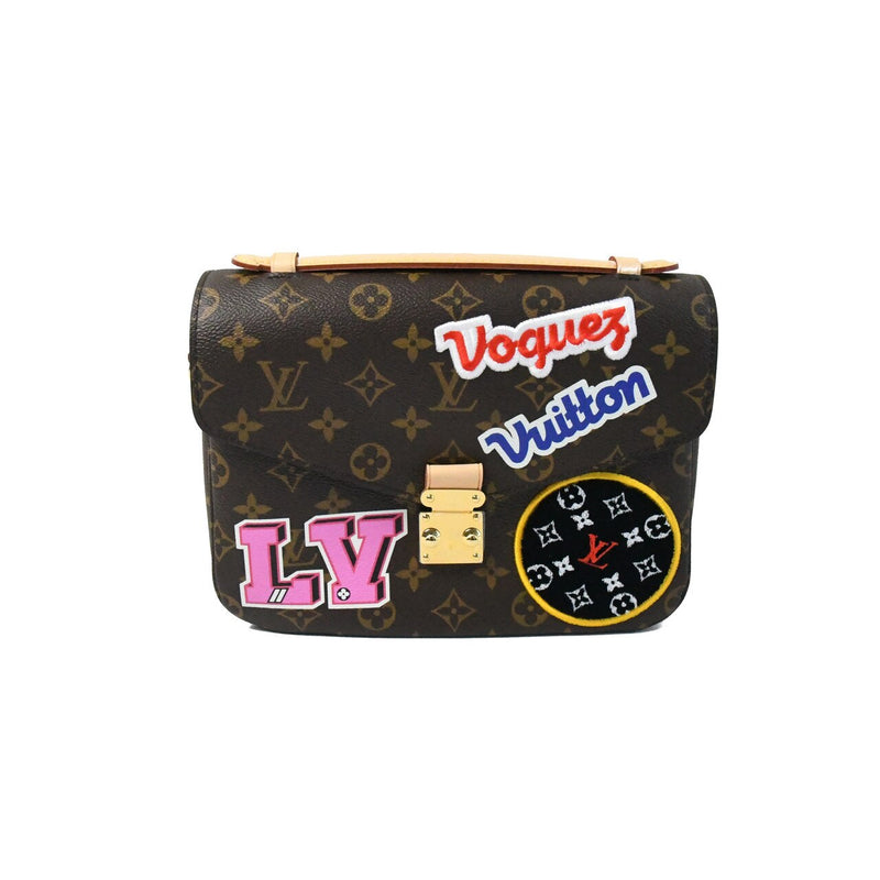 Louis Vuitton Limited Monogram Patch Canvas Pochette Bag Brown