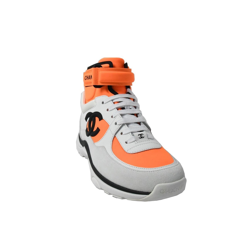Chanel Sneaker Calfskin/Lambskin White Fluo Orange - NOBLEMARS