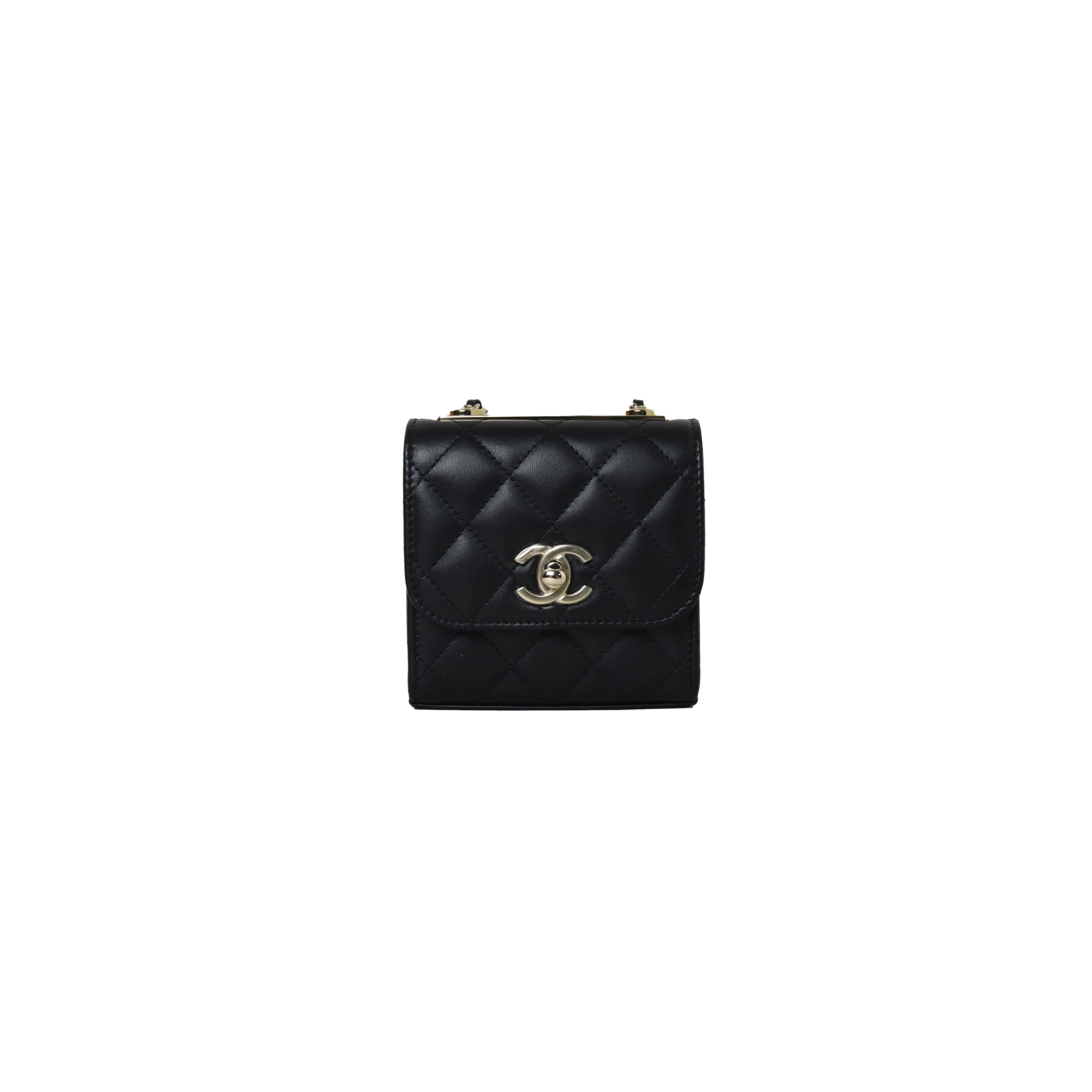 Chanel Mini Top Handle, Black Lambskin Leather, Champagne Gold Hardware,  New in Box
