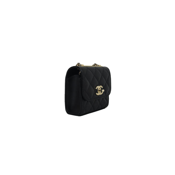 Chanel Mini Trendy CC Champagne Gold Hardware Black