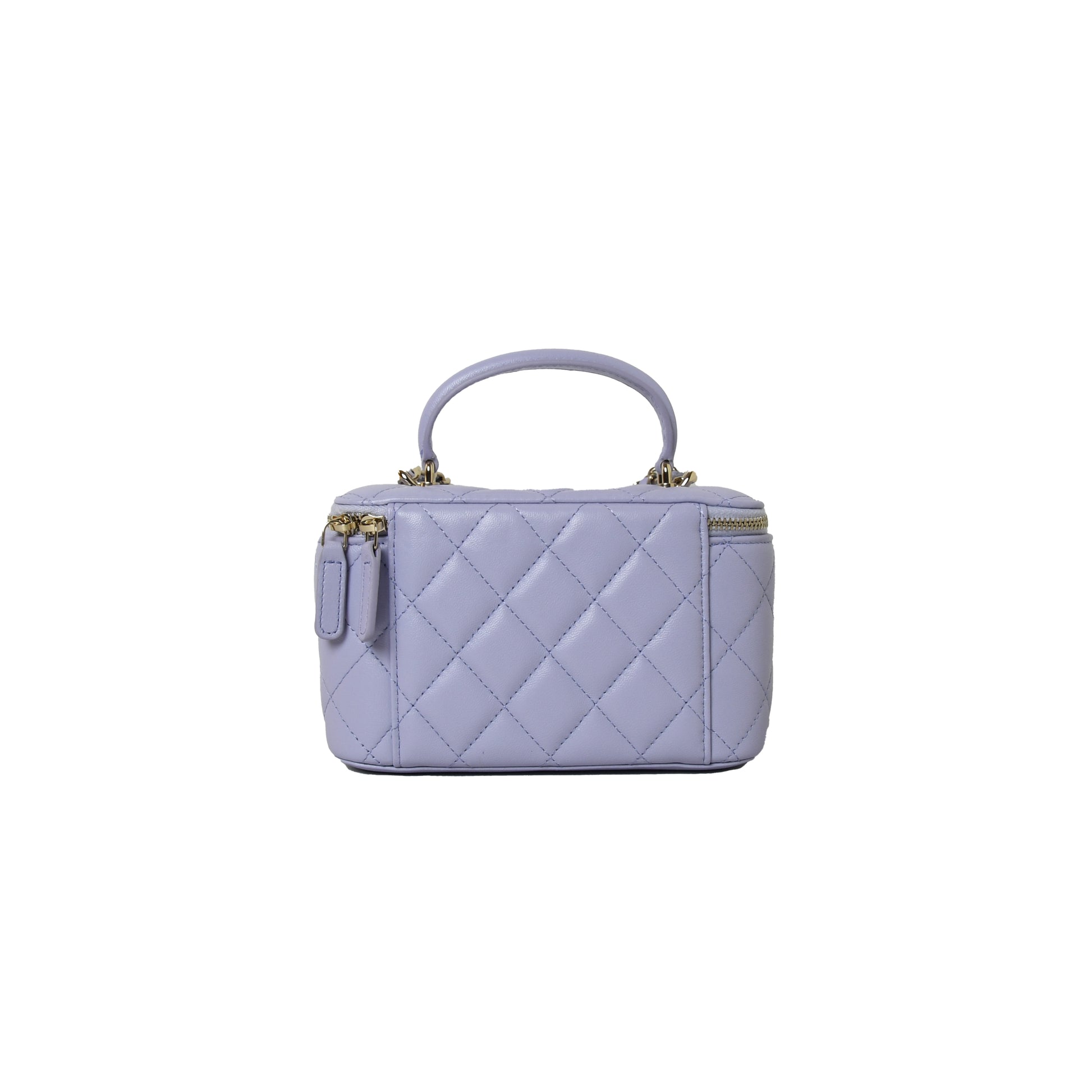 Chanel Small Top Handle Vanity With Chain Bag Light Purple - NOBLEMARS