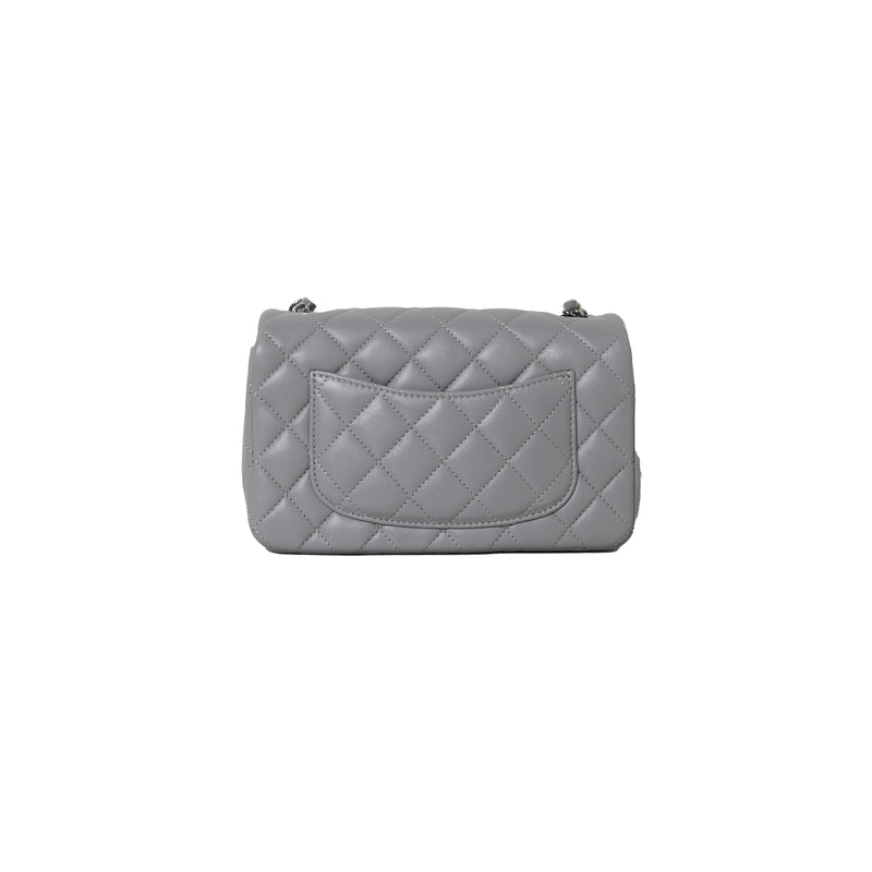Chanel Mini Flap Bag Silver Hardware Grey - NOBLEMARS