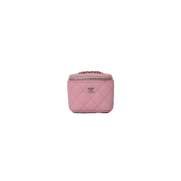 Chanel Small VanityCase With Chain Caviar Pink - NOBLEMARS