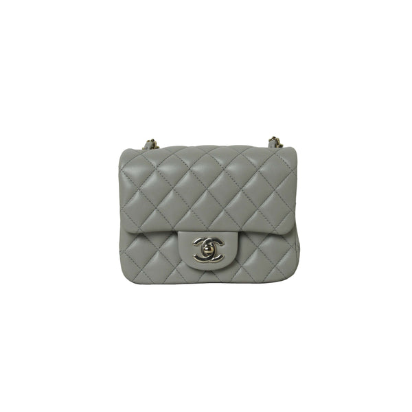 Chanel Mini Square Pearl Crush Quilted Grey Lambskin Gold Hardware – Coco  Approved Studio