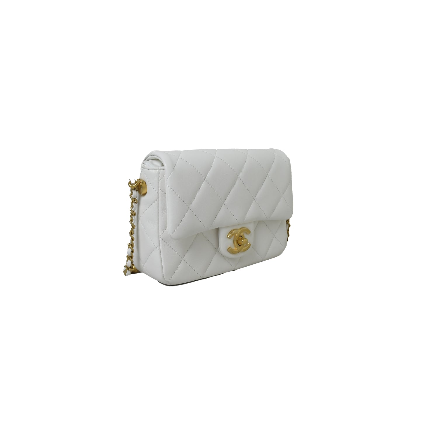 Chanel Lambskin Quilted Mini My Perfect Flap Bag White - NOBLEMARS