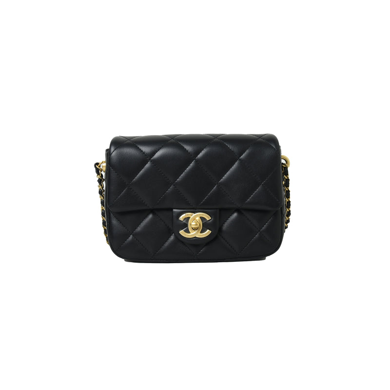 Chanel Lambskin Quilted Mini My Perfect Flap Bag Black - NOBLEMARS