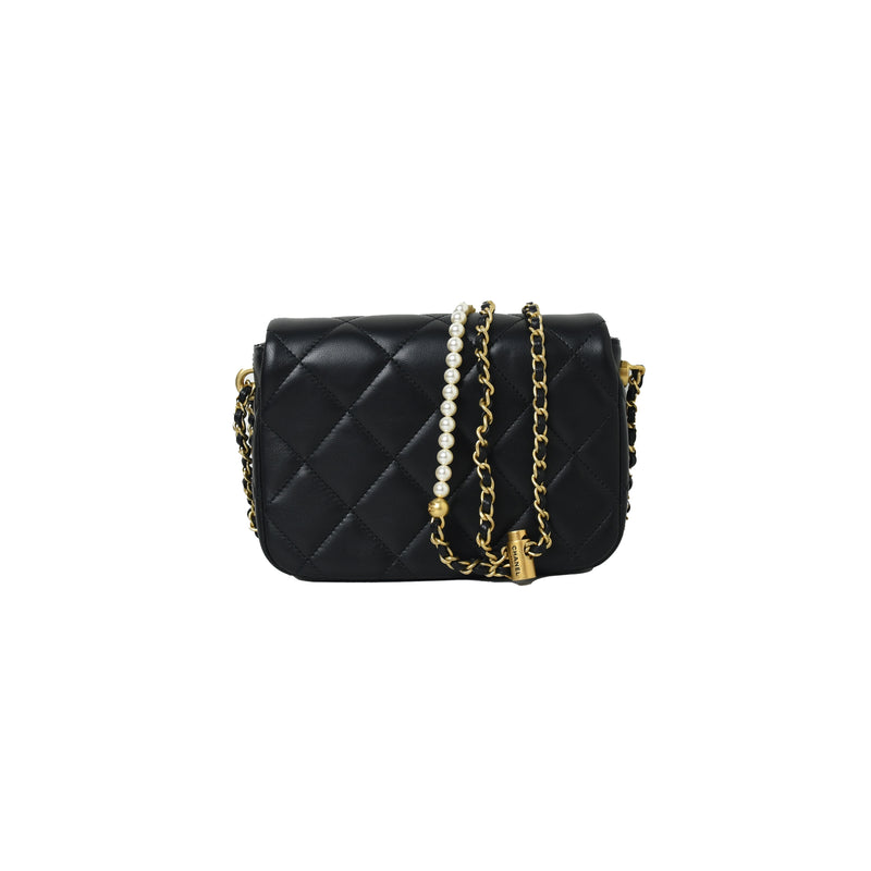 Chanel Lambskin Quilted Mini My Perfect Flap Bag Black - NOBLEMARS