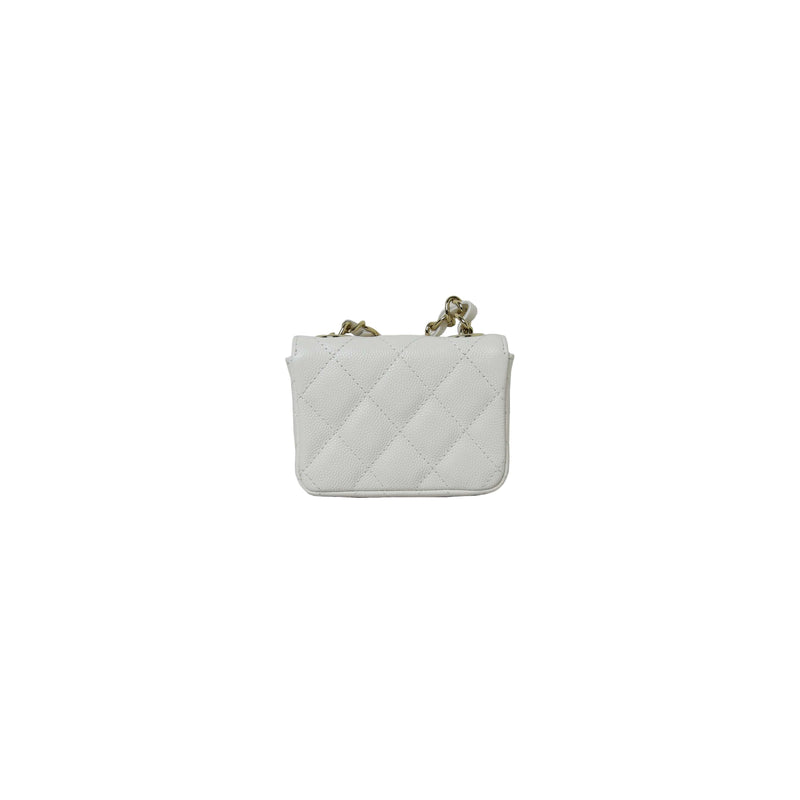 Chanel Caviar Quilted Belt Bag White - NOBLEMARS
