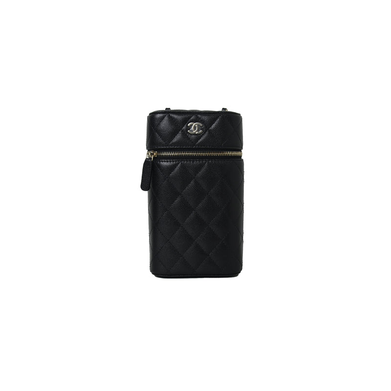 Chanel Caviar Quilted Vanity Phone Case Bag Black - NOBLEMARS