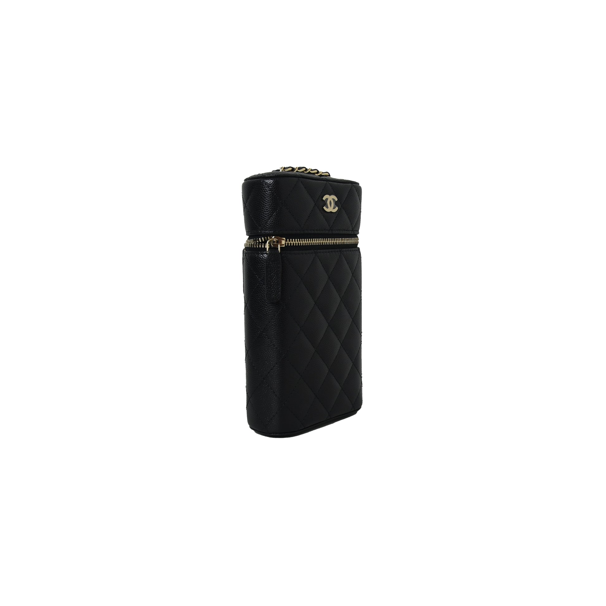 Chanel Caviar Quilted Vanity Phone Case Bag Black - NOBLEMARS