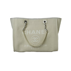 Chanel Deauville small tote bag beige canvas