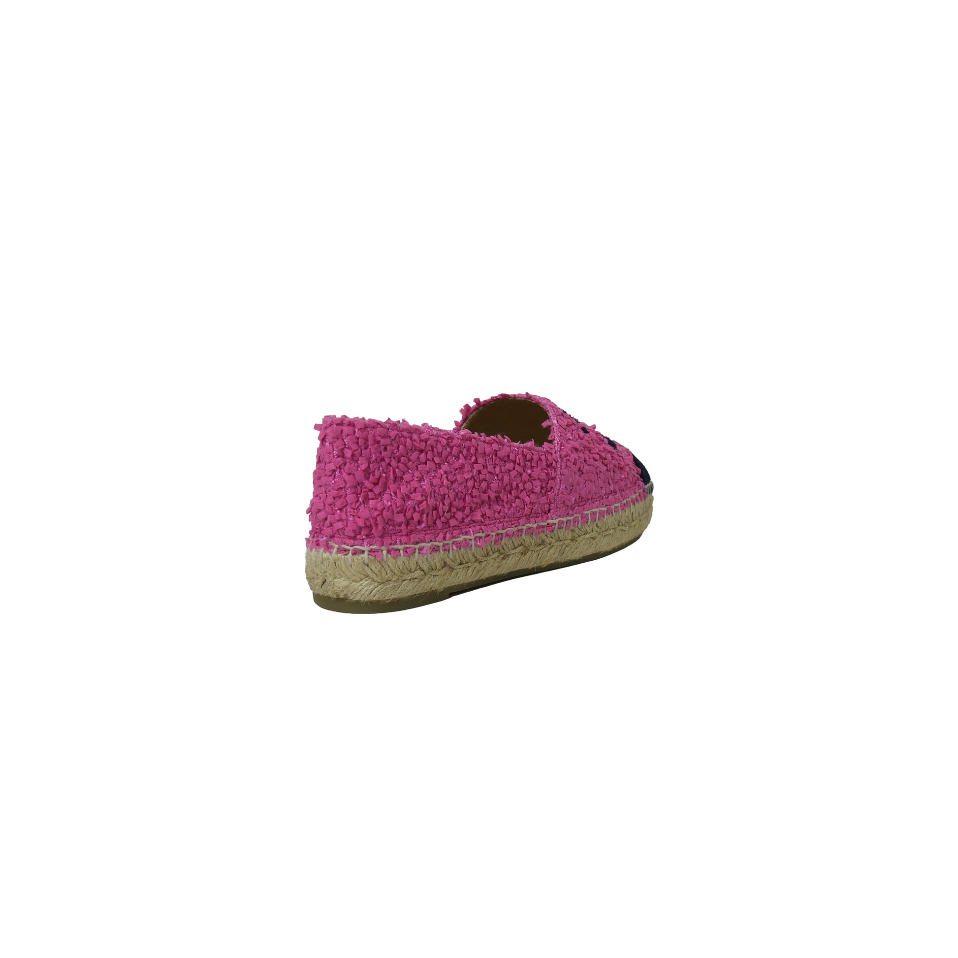 Chanel Tweed Espadrilles Dark Pink Navy - NOBLEMARS