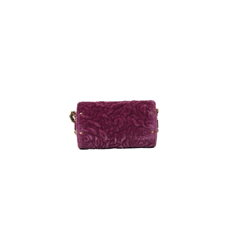 Chanel Velvet Round Flap Trunk Bag Purple - NOBLEMARS