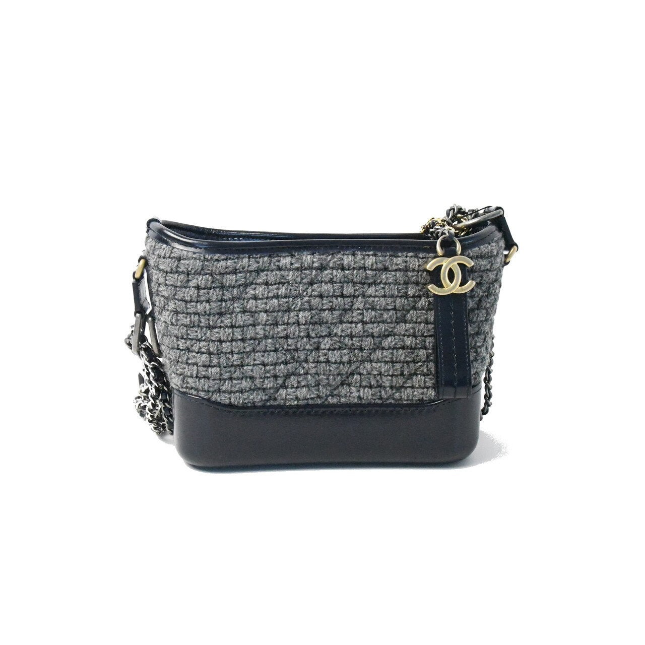 Chanel Gabrielle Small Tweed Black Grey - NOBLEMARS