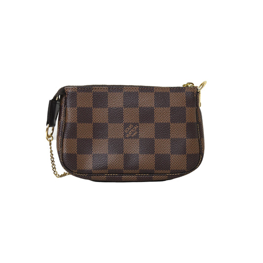 Louis Vuitton Mini Pochette Accessories Damier Ebene Brown - NOBLEMARS