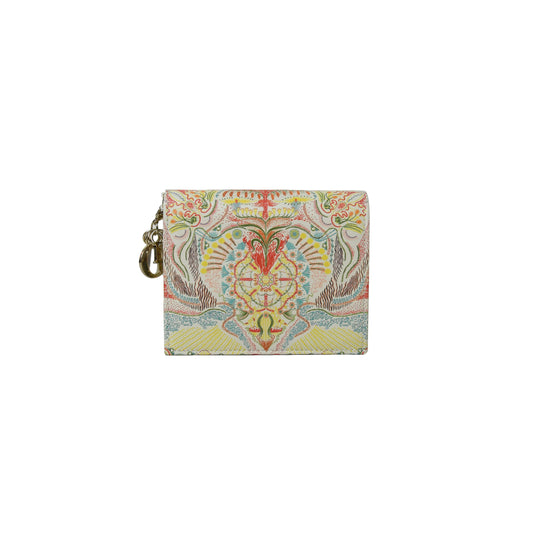 Dior Lady Dior Wallet Medium Calfskin Latte Multicolor - NOBLEMARS