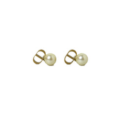 Dior Logo CD with Pearl Earring Gold - NOBLEMARS