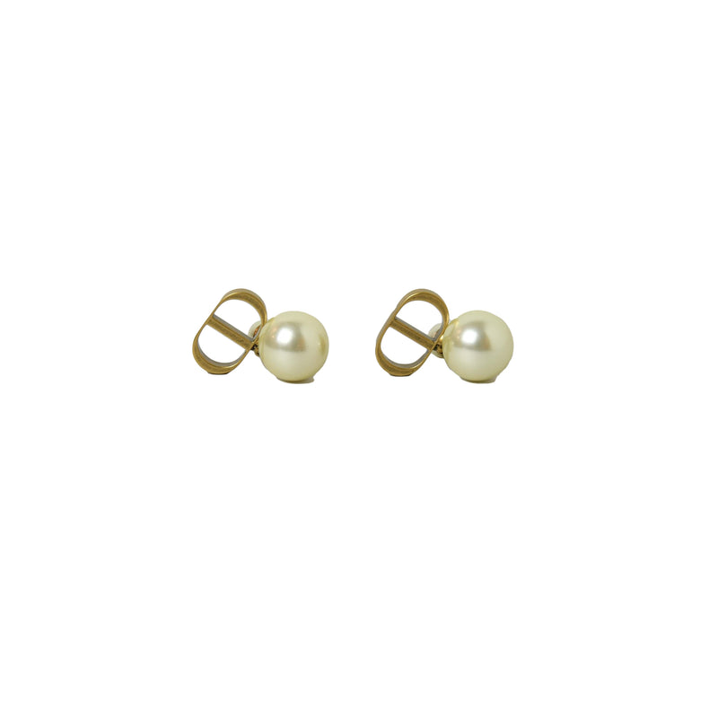 Dior Logo CD with Pearl Earring Gold - NOBLEMARS