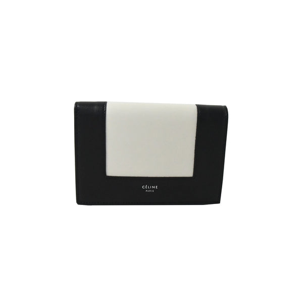 Celine Frame Wallet White Black - NOBLEMARS