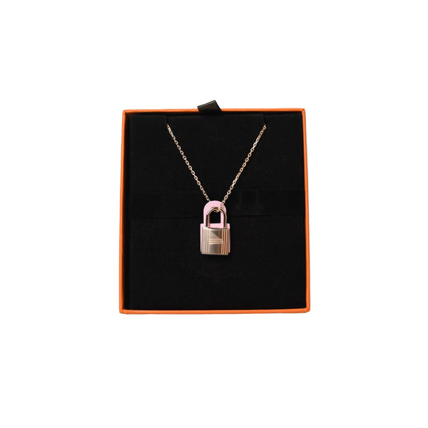 Hermes Swift O'Kelly Lock Pendant Necklace Rose Confetti - NOBLEMARS